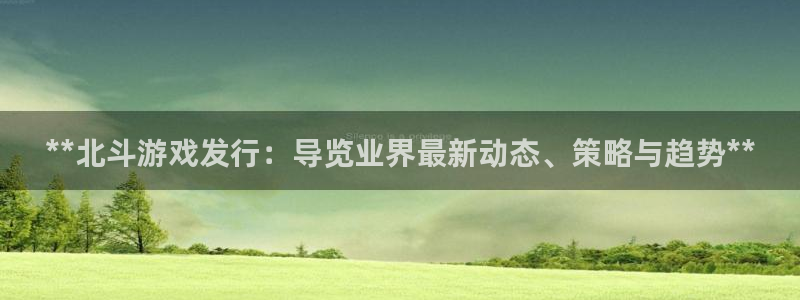 天辰平台示7O777：**北斗游戏发行：导览业界最新动态、策略与趋势**