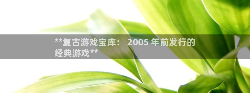 天辰娱乐都是干什么的呀：**复古游戏宝库： 2005 年前发行的
经典游戏**